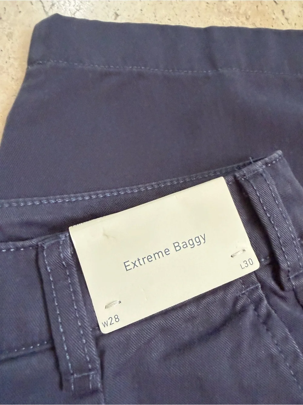 Hollister EXTREME BAGGY Pants Pleated Twill Chino Navy Blue Men’s Size 28X30